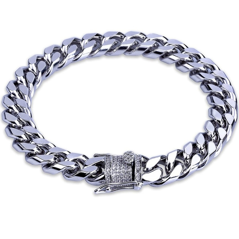 Miami cuban link bracelet with iced out clasp Men